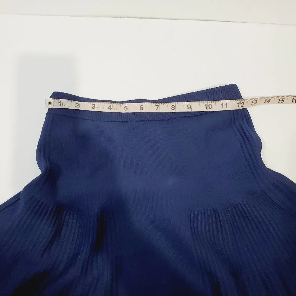 Intermix designer High Waist casual solid blue knit skirt size small - Picture 5 of 10